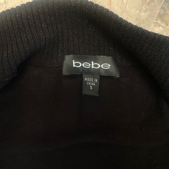 Bebe Black Rhinestone Logo Cardigan - Picture 4 of 5